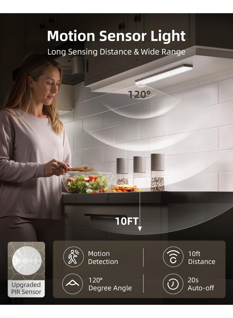EZVALO 6-Pack Under Cabinet Lighting with Charging Station, 2000mAh Rechargeable Wireless Motion Sensor Lights, 3 Color Temps, Dimmable, Timer, Magnetic, with Remote Control - Image 2